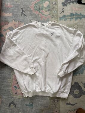 Gymshark White Crewneck Sweatshirt with Small Logo